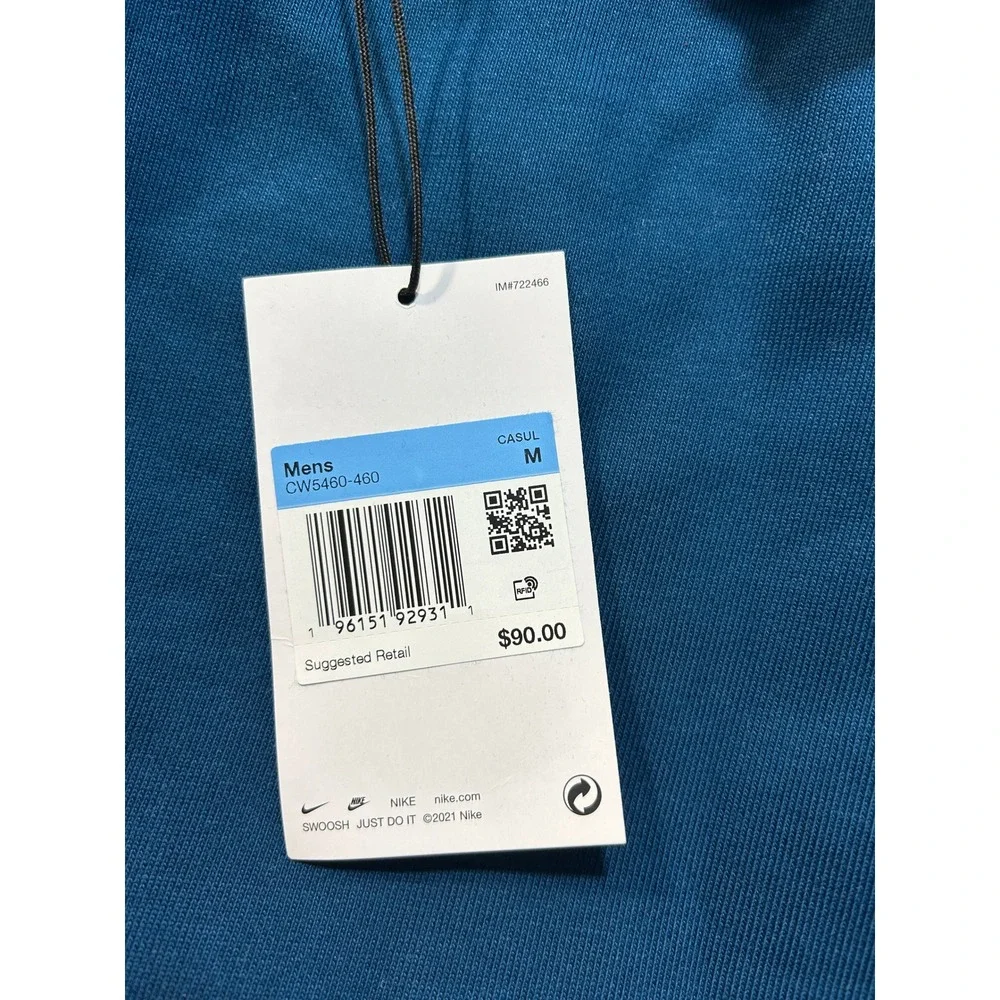 Nike Solo Swoosh Fleece Sweatpants Mens Sz‎ M Teal Blue